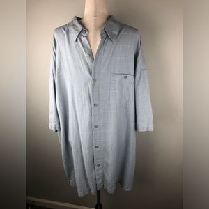 Men's Casual Blue Button Down Shirt